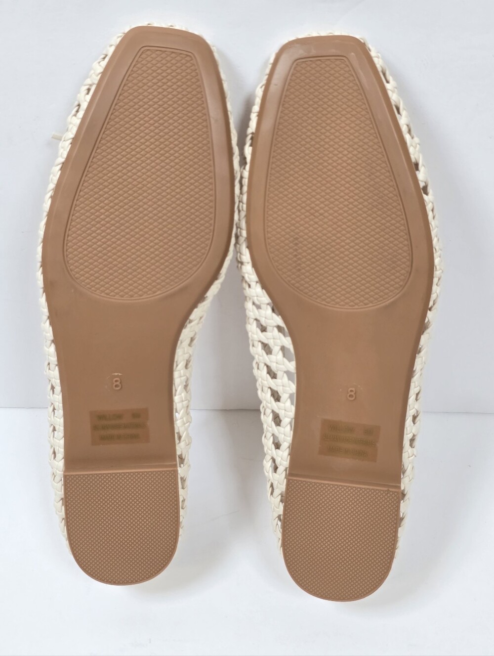 Camila Coelho Revolve Willow Woven Square Toe Euro Summer Ballet Flats Sz.8 - Picture 8 of 9